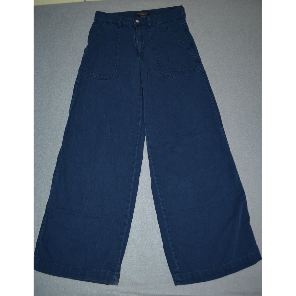 Banana Republic Women's High Rise Wide-Leg Dark Wash Blue Denim Jeans 28/6